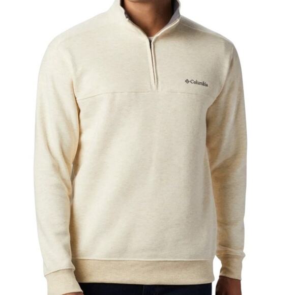 Columbia Men's Hart Mountain™ II Half Zip Sweatshirt Oatmeal Heather Size XL - Picture 1 of 10
